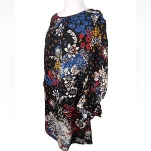 Laundry By Shelli Segal Black Floral Long Sleeve Dress
